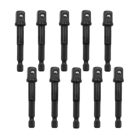 GYWHOOFT 10 PCS 3/8 Impact Grade Socket Adapter Set,65MM 3/8 Socket Adapter Kit for Impact Driver, Automotive DIY, Extension Socket Driver Bits, Handle Nut Driver and Drills