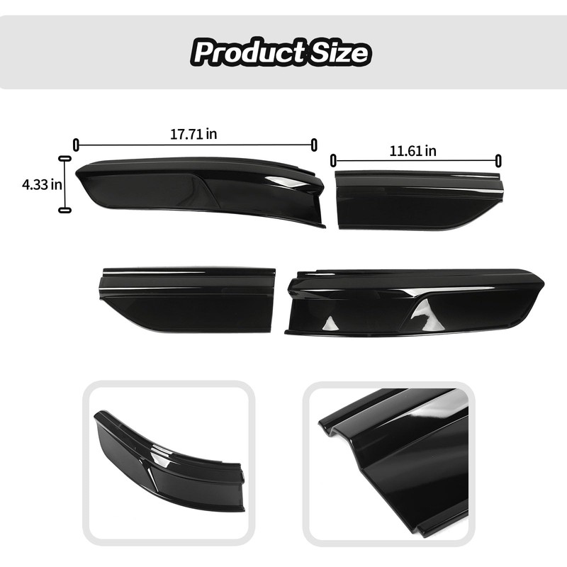 JeCar Smoked Tail Light Cover Trim Guards for 2021-2024 Jeep