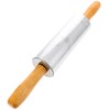 Beille Oak Wood Stainless Steel Barrel Classic Bakers Rolling Pin