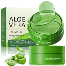 Aloe Vera Eye Masks Skincare - 60PCS Under Eye Gel Patches - Hydrating Collagen Eye Patches for Puffy Eyes, Dark Circles, Wrinkles and Eye Bags, Firm Skin & Fine Lines - 30 Pairs Adults Under Eye Pads