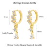 WOVEE Hoop Earrings AAA Zirconia with Drop Pendant Small 10