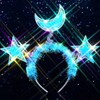 GENBREE Light Up Moon Headband Glowing Stars Headpiece Rave Party