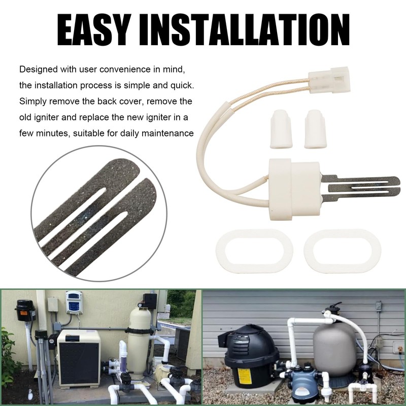 Vkinman 77707-0054 Pool Heater Igniter with Gasket Kit, Replacement for