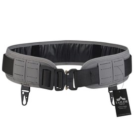 [TAILOR JAPAN] Survival Game Belt, Tactical Belt, Molle Belt, Molle System, Laser Cut, One-Touch Belt, Military Belt, Compatible with Molles, Gray, Gray, One Size Fits All (Wolf Gray)