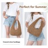 LHHMZ Women Crescent Straw Bag Summer Beach Raffia Hobo Shoulder