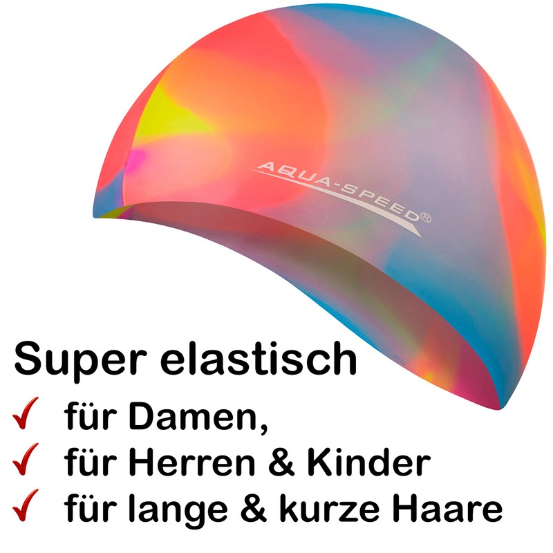Aqua Speed Swimming Cap for Men, Bathing Cap Multi-Coloured with