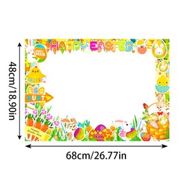 Easter Photo Booth Props Frame Happy Easter Egg Bunny Selfie Photobooth Props for Photoshoot Spring Photography Props Creative Funny Backdrop Posing Signs DIY Craft for Easter Party Suppliers