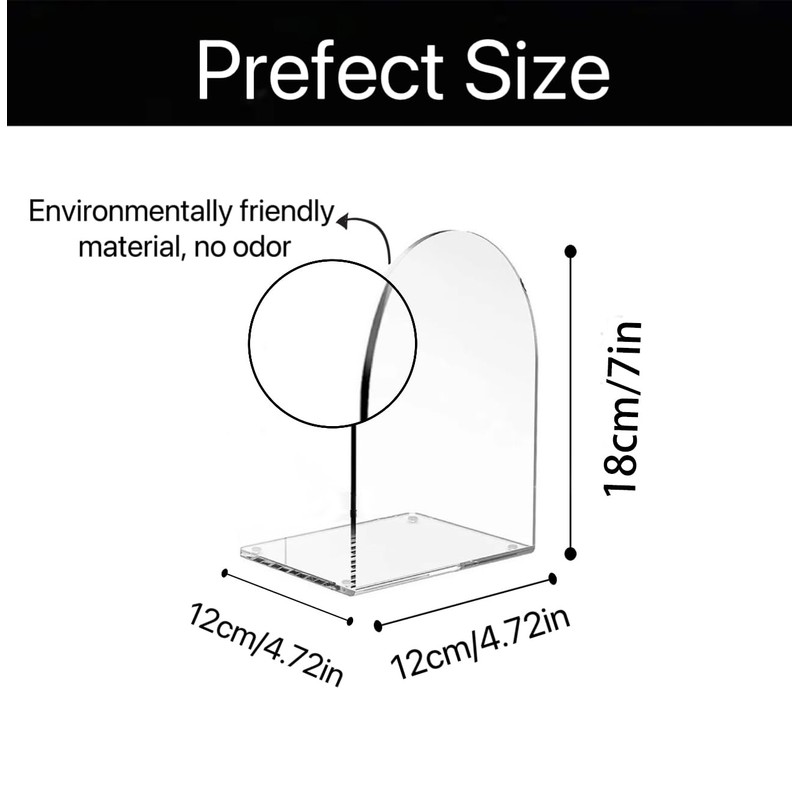 Lulonpon 2pcs Clear Acrylic Bookends, Non-Skid Book Ends for Book