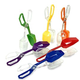 Skoolzy Jumbo Rainbow Tongs 6 Piece Set - Fine Motor Skills Handy Scoopers Rainbow Color Sorting Toys Bug Insect Catcher Small Toys Scooper Sensory Learning Tools Skill Development for Kids
