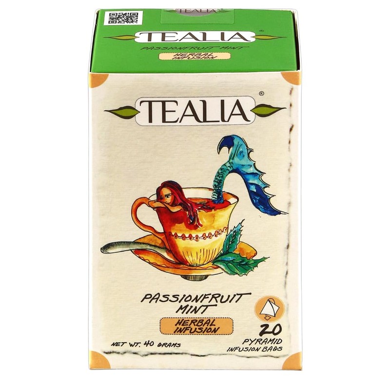 Tealia Pyramid Tea Bags – Passionfruit Mint | Herbal Tea