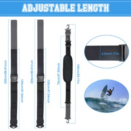 GOLRISEN Surfboard Carrying Strap, Surfboard Shoulder Strap, Adjustable Paddle Board, Carry Strap, Hands-Free Strap Accessories, Paddle Board, Carry Strap, Surfboard Shoulder Strap for Summer Surfing