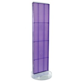 Azar Displays 700780-PUR, TWO-SIDED PEGBOARD FLOOR DISPLAY W/C-CHANNEL SIDES ON REVOLVING ROUND STUDIO BASE. PANEL SIZE: 16"W X 60"H, Purple