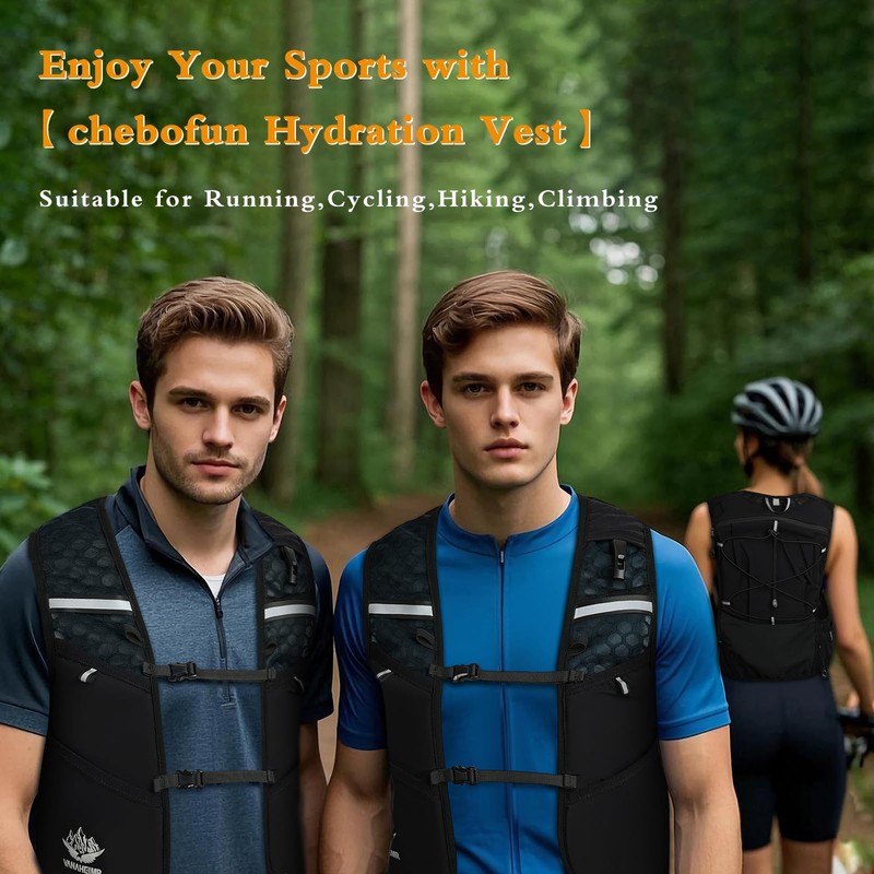 Running Vest Women Men Lightweight Running Backpack with Water Bottle