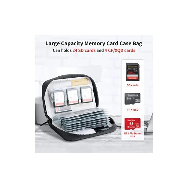 (24 Sd + 4 Cf) Estuche Para Tarjeta Sd De