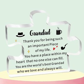 WTOPP Grandad Gifts From Grandson Granddaughter Grandad Puzzle Grandad Acrylic Plaque Grandad Presents Fathers Day Christmas Birthday Gifts For Grandad Grandpa Grandfather