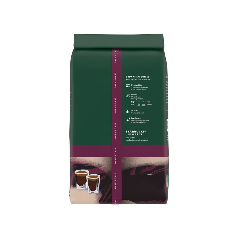 Starbucks Whole Coffee Beans, Dark Roast Hot or Iced Coffee,