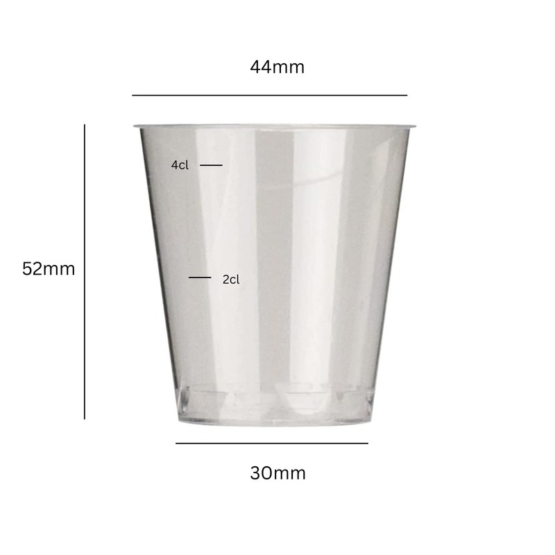 AIOS Pack of 50 Plastic Shot Glasses - Multi Use