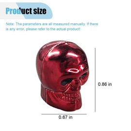 4PCS Skull Style Tire Valve Stem Caps, Antirust Copper Core Stem Covers, Leakproof Tire Valve Protection Cover, Universal Decorative Air Caps Cover for Most Car Truck SUV Motorcycle Bike (Red)