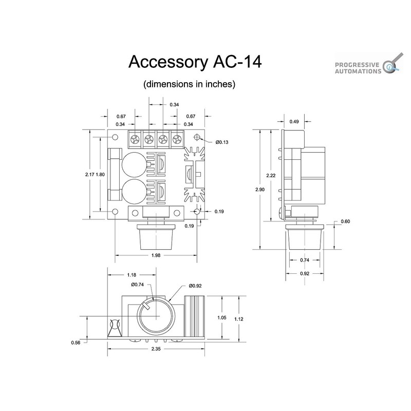 Progressive Automations DC Speed Controller for Actuators 12-40 VDC