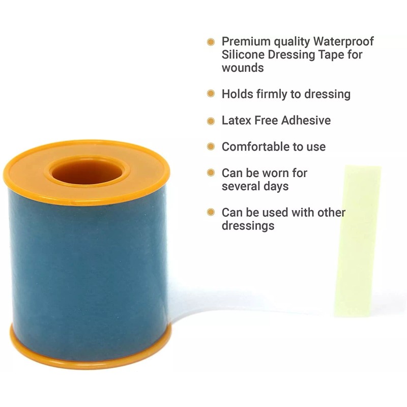 SafenSimple Silicone Medical Tape 2'' X 15 feet (2 rolls)