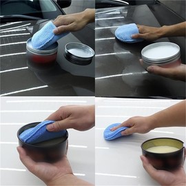 Microfiber Car Detailing Applicator Pads, Car Wax Applicator, 5 Inch Diameter, 2 Pcs, Blue，Belt Pocket