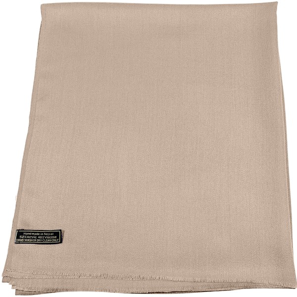 CJ Apparel Champagne Pink Solid Color Fringe Design Pink Beige