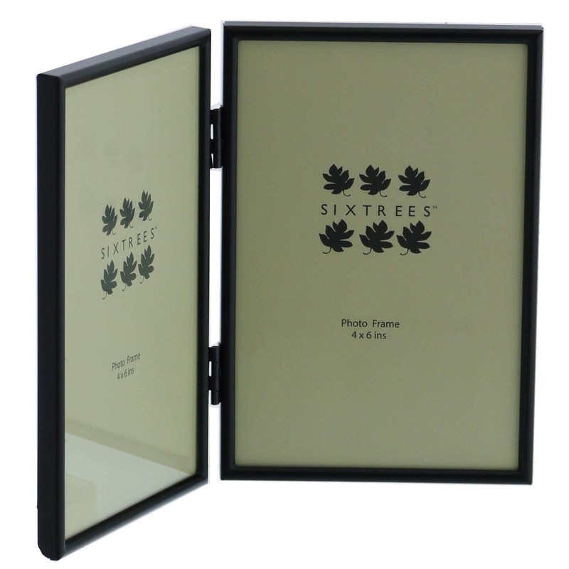 Sixtrees Cambourne 3-400-04 Black Metal Folding Photo Frame for two
