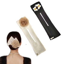 CHENNAN Pack of 2 Flower Hair Bun Rollers, Lazy Deft Bun Maker, Exquisite Large Hair Bun Maker, Simple Hair Bun Maker for Women, Reusable, Hair Accessories for Women and Girls (A)