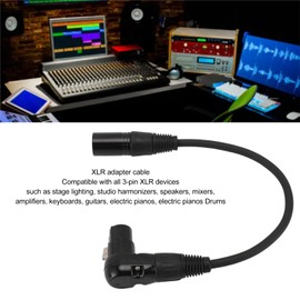 Ausla XLR-Mikrofon-Verlängerungskabel-Adapter, 90°-Winkel-XLR-Buchse auf Stecker-Kabel, Selbstsicherndes Design, Metallstecker, Hohe Klarheit, Geräuschunterdrückung (1 m / 3,3 Fuß)