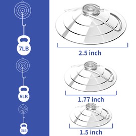 Aweshock Suction Hook, 14 Packs Combo -4 Small 8 Medium 2 Large,Waterproof Bathroom Suction Hooks for Shower, Kitchen, Window Suction Cups with Hooks - Removable Wreath Door Hanger