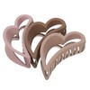 WOONEKY 3pcs Large Frosted Heart Hair Claw Clips Nonslip Hair