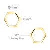 SOFIA MILANI - Women's Earrings 925 Silver Hexagon Stud Earrings,