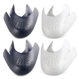CuteHome 4 Pairs Mens Trainer Toe Caps Anti Wrinkle Shoe Protector Size 6-11, 2 white and 2 black