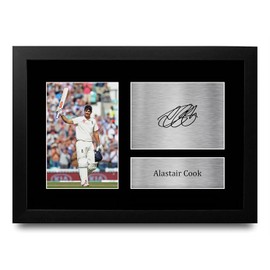 HWC Trading FR A4 Alastair Cook England Cricket Team Gifts Printed Signed Autograph Picture for Cricketer Memorabilia Fans - A4 Framed