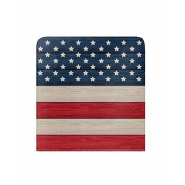 Stripes Stars American Flag Chair Back Covers for Dining Chairs 6 Pack, Washable Removable Chair Slipcover Back Chair Protector for Wedding Baby Shower Party 4th of July Farmhouse Woodgrain