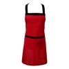 Ragged Rose Kitchen Apron, cotton, Red with Black, Unisex