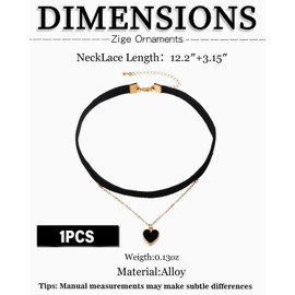 QLEUIFT Black Choker Necklace Velvet Choker Dirndl Chain Classic Multilayer Black Choker Necklace Necklaces for Teenage Girls Costume Jewellery Women Heart Pendant