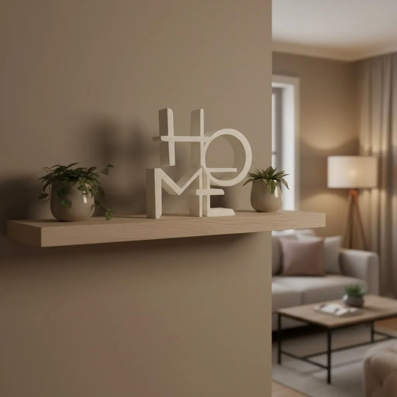 Genérico Home Escultura Decorativa Home Letrero Decoracion Mesa Blanco (Blanco)