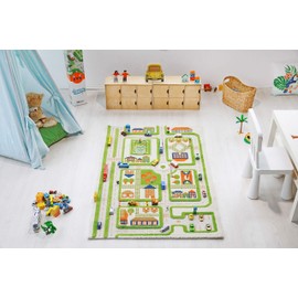 Traffic Green by IVI 3D Play Rugs, 39x59 Inches