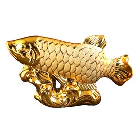 M Pro Money Luck Feng Shui Object Dragon Fish Arowana Lottery Winning Business Prosperity Good Luck Figurine Gold