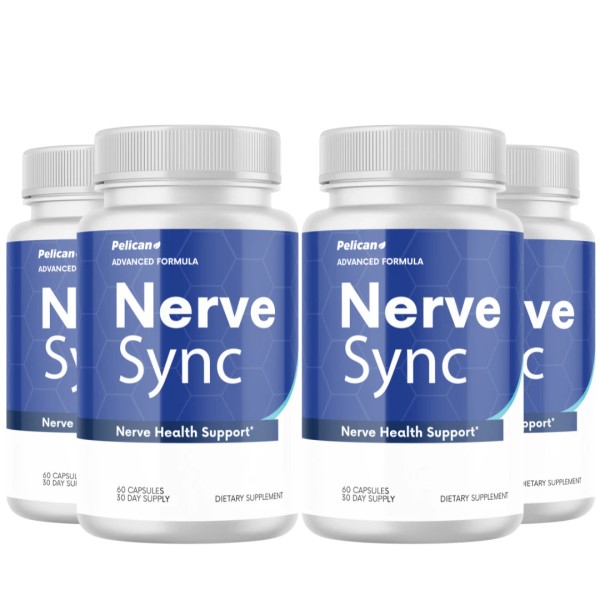 Pelican Vitamins Nerve Sync- Brain & Nerve Support- 4 Bottles-