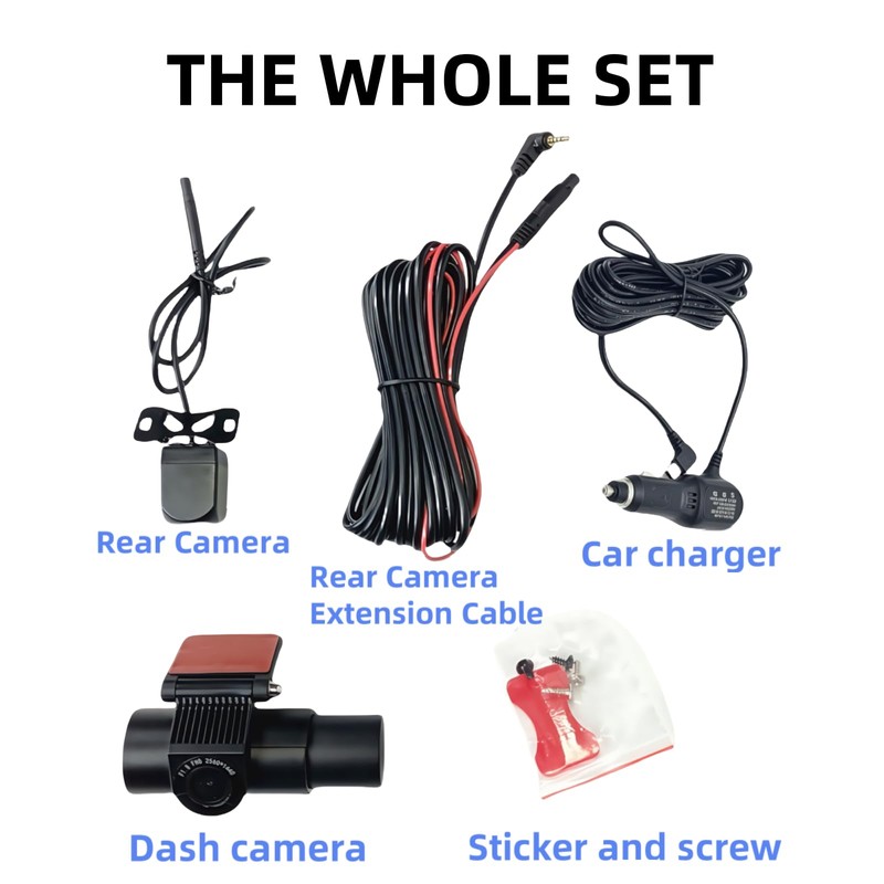 3 Channel Dash Cam 2K+1080P Front, Inside and Rear, Screenless