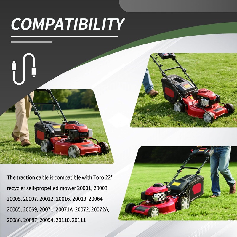 ETZ 105-1845 Traction Cable Replace for Toro Recycler 22" Front