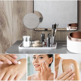 Airless Pump Dispenser, 2 Pieces Cream Pump Dispenser, Refillable Vacuum Cosmetic Container, Empty Lotion Pump Bottle with Lid, Refillable Pump Container, Travel Vacuum Cosmetic Container for Travel