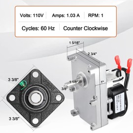 Hiorucet PU-047040 Auger Motor PU-UCF204-12 Auger Bearing Kit for Englander Pellet Stoves 25-PDVC, 55-SHP10, 25-PDV, 55-TRP22, 55-SHP22, 55-TRP10, 25-PDVE, 25-PDVP, 25-CAB80, 25-PAF, 25-PFS, 4 Piece