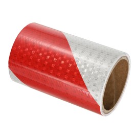 PATIKIL Reflective Tape, 6 Inch x 10 FT Waterproof High Visibility Self-Adhesive Warning Safety Tape Outdoor Reflector Stickers for Cars Trucks Trailers, Red White