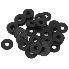 TA-VIGOR 50Pcs Rubber Flat Washers, 16mm OD, 6mm ID, 1.5mm Thickness, Heavy Duty Black Rubber Grommet Vibration Dampening Sealing Pads for Faucet, Pipe, Water Hose, Bolt Fasteners