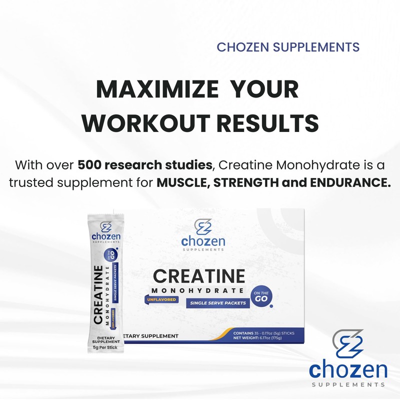 ChoZen Supplements Creatine Monohydrate Powder - 5g (5000mg) | Single