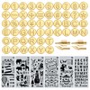 56Pieces Wood Burning Tips Number Symbol Wood Burning Tip Set