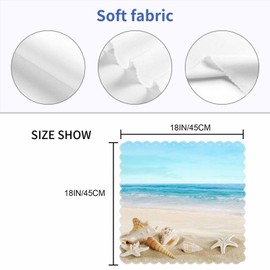 White Shells Cloth Napkins Dinner Table Napkin Ocean Tropical Beach Conch Starfish Washable Reusable Napkins Set of 4 for Kitchen Home Holiday Party Wedding 18 x 18 inch